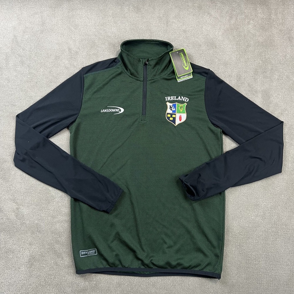 Lansdowne Ireland 4 Provinces Size S Mens Green Black 1/4 Zip Pullover R5059-S